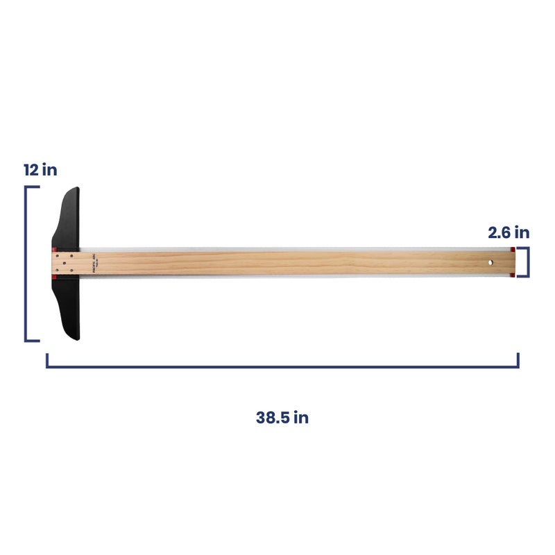 Pacific Arc 36 Inch T Square, Traditional Maple Blade with Acrylic Edge - Image 2